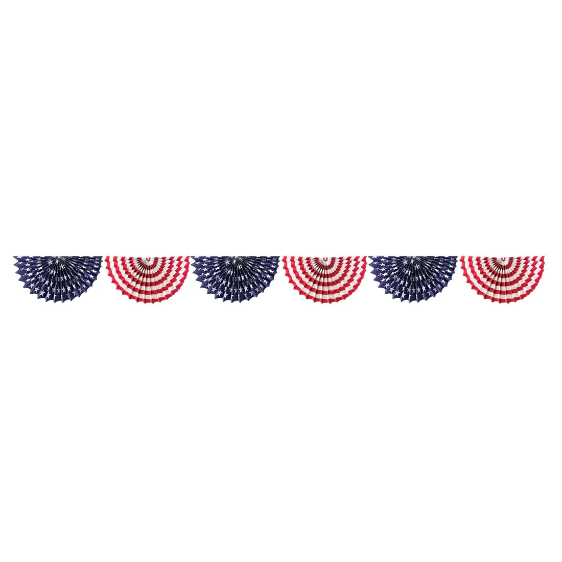 10 in Patriotic Bunting Garland Fan - 6 pk