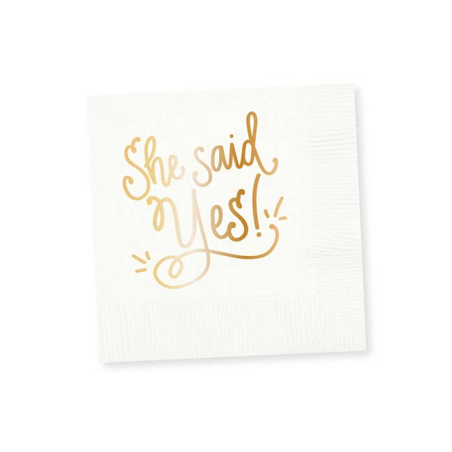 She Said Yes! white Napkins - 25 pk