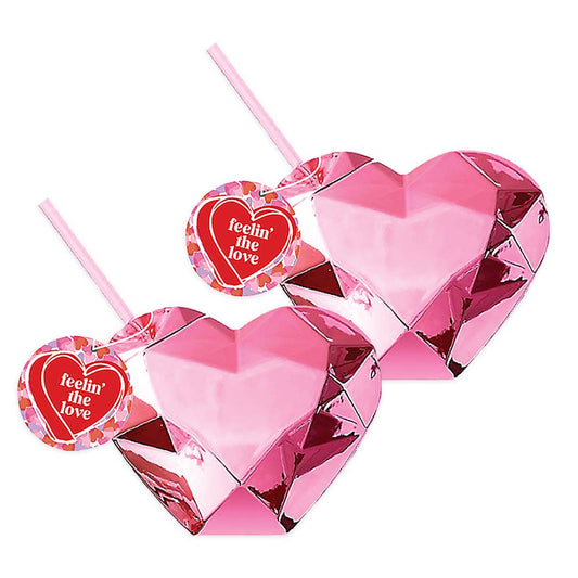 Pink Disco Heart Tumbler - 1 pk