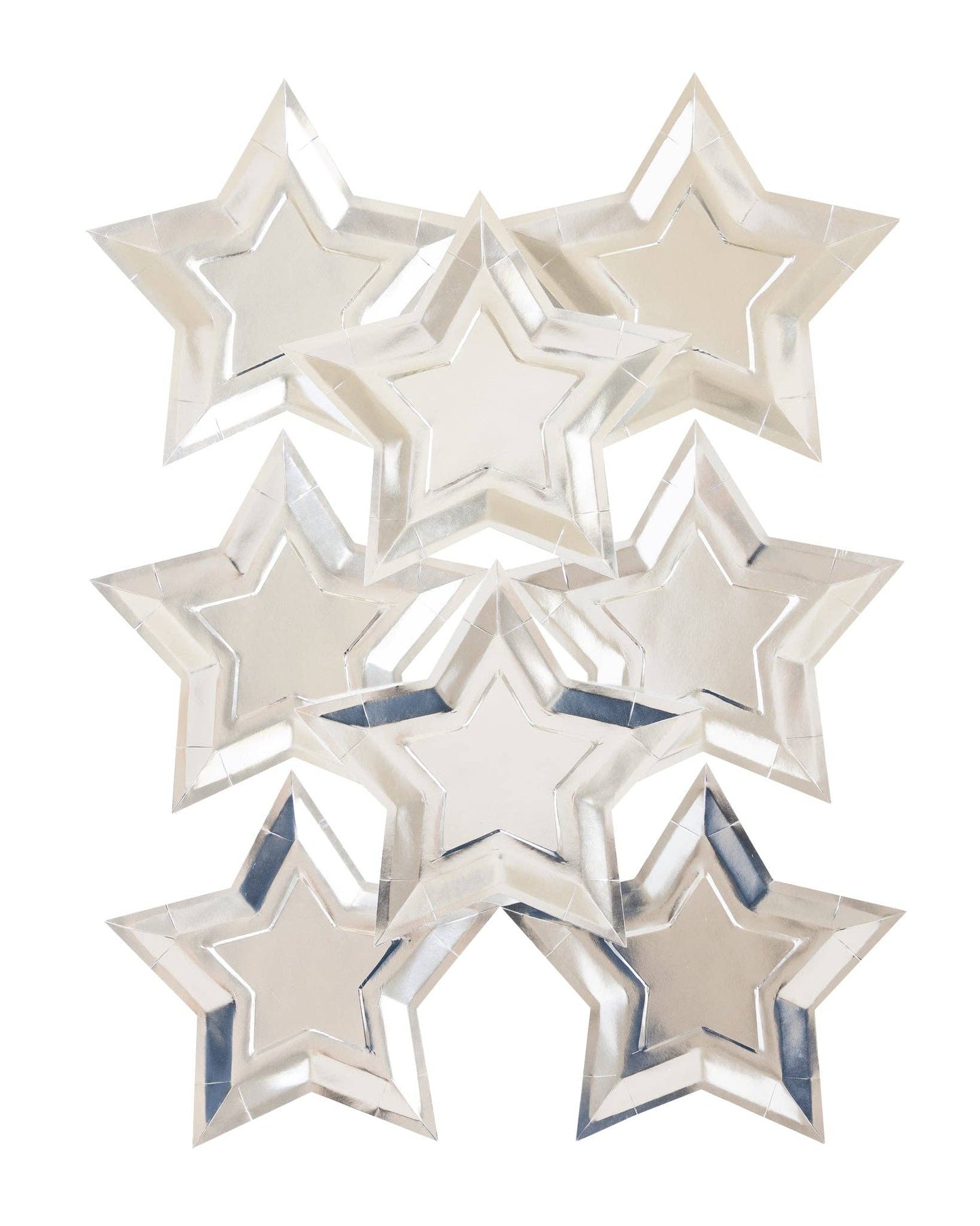 Silver Foil Star Shaped Plate - 8 pk