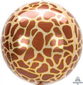 16" Orbz sphere Giraffe print foil with helium