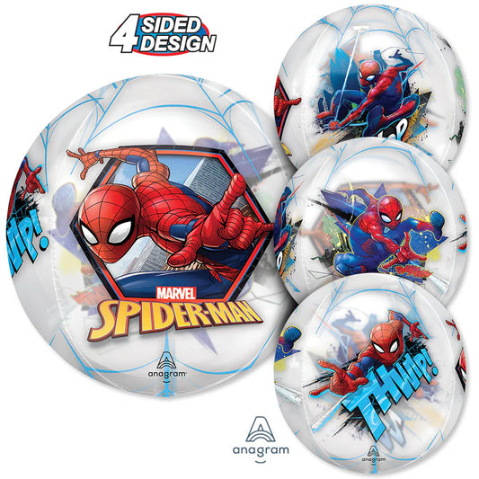 16" Spider-man 4 sided design orbz balloon