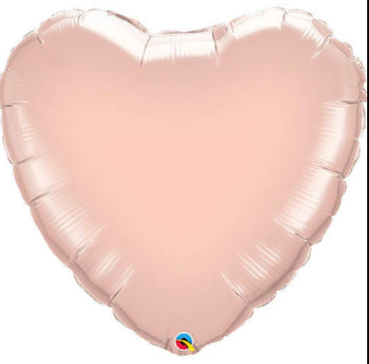 18” rose gold heart foil shape balloon