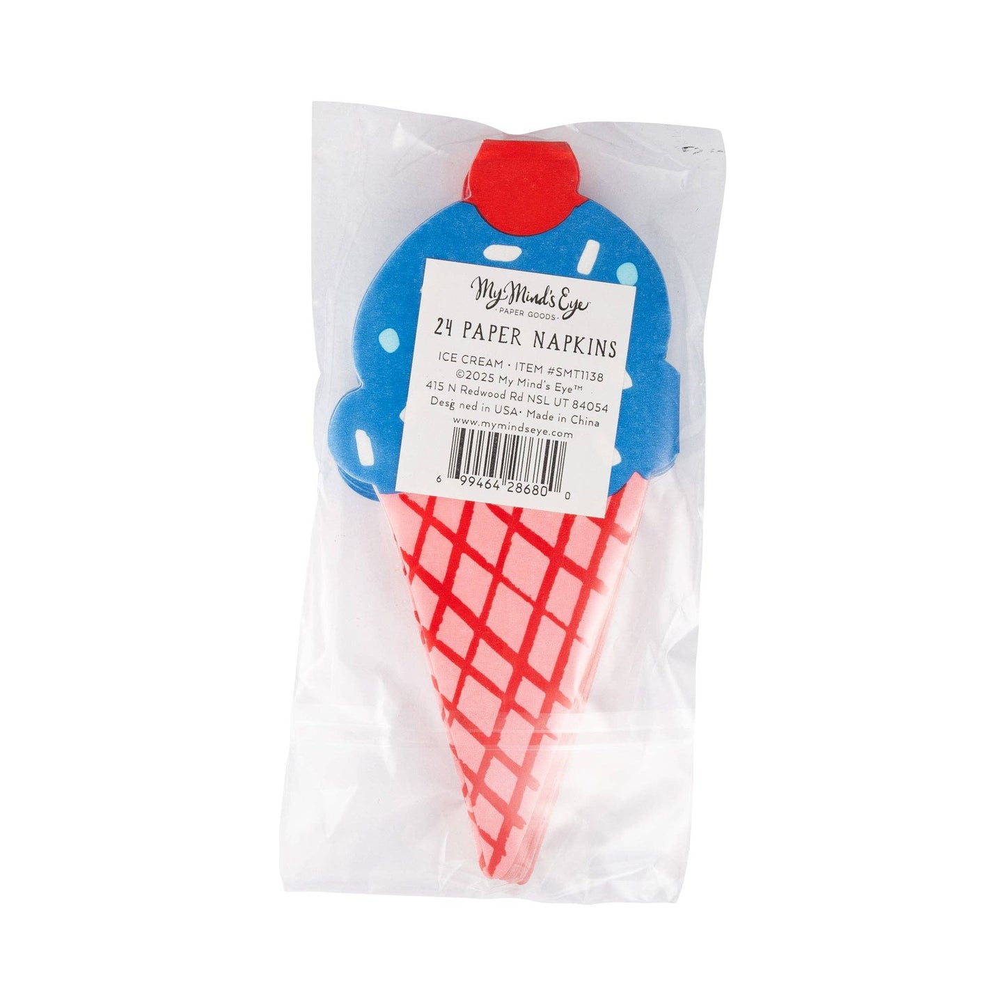 Ice Cream Shaped Dinner Napkin- 24 pk