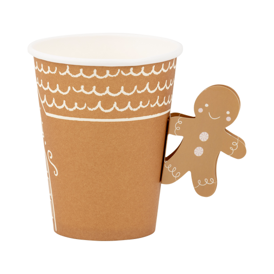 Gingerbread Handled Paper Cup - 8 pk