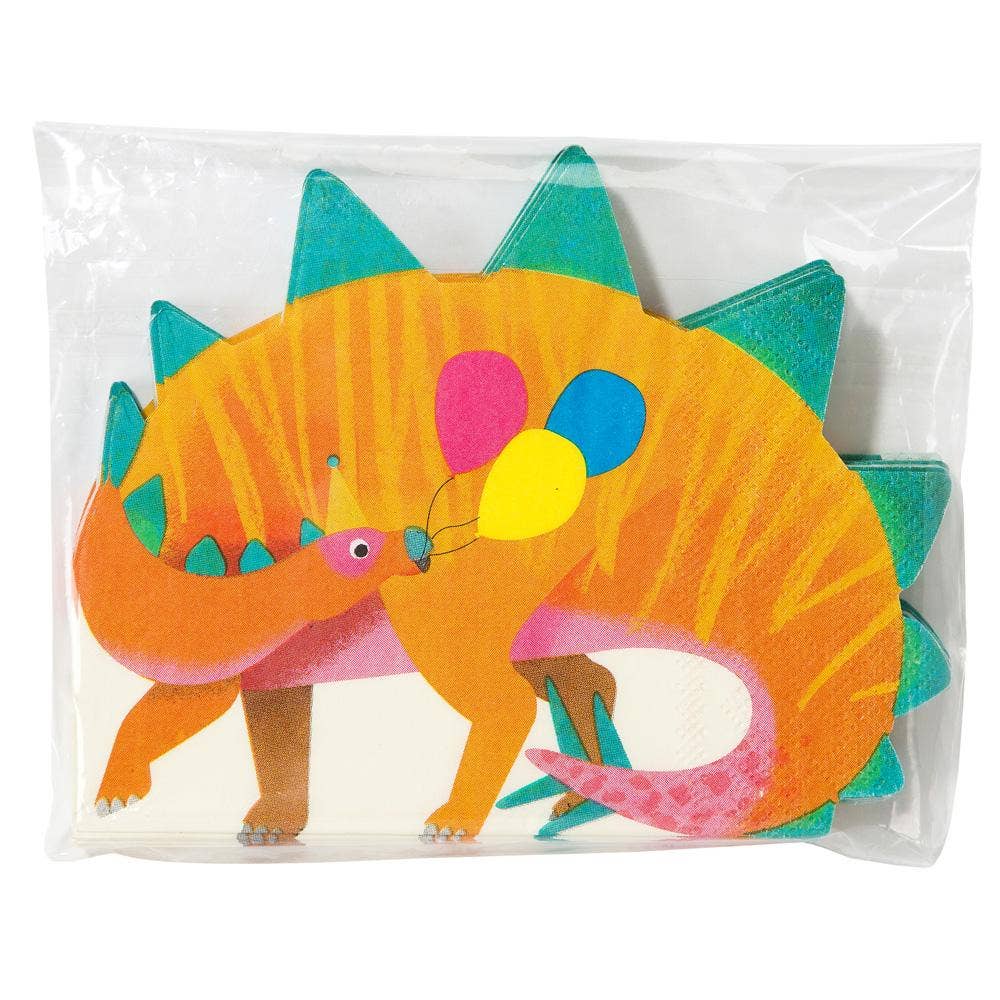 Party Dinosaur Shaped Napkins - 16 Pack
