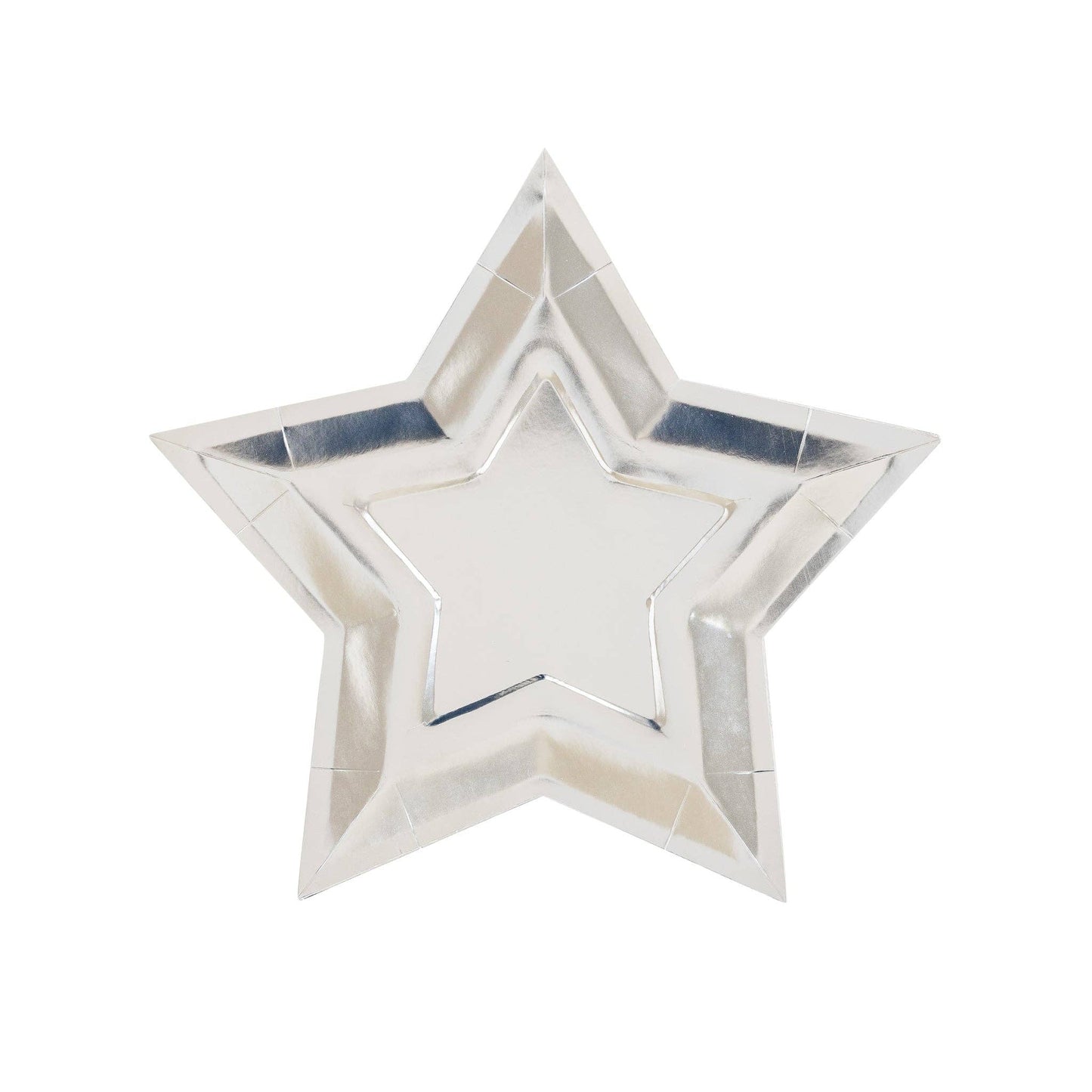 Silver Foil Star Shaped Plate - 8 pk