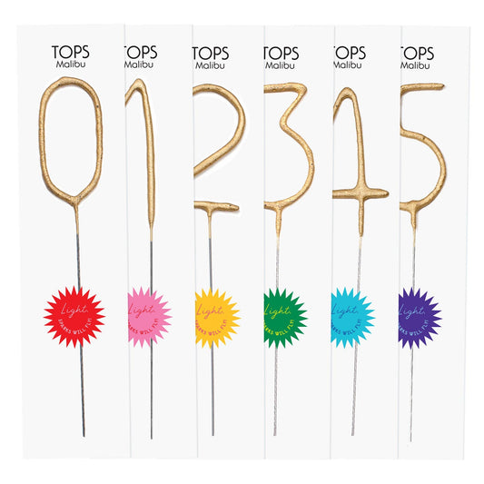 Big Golden Sparkler Numbers 8 inch