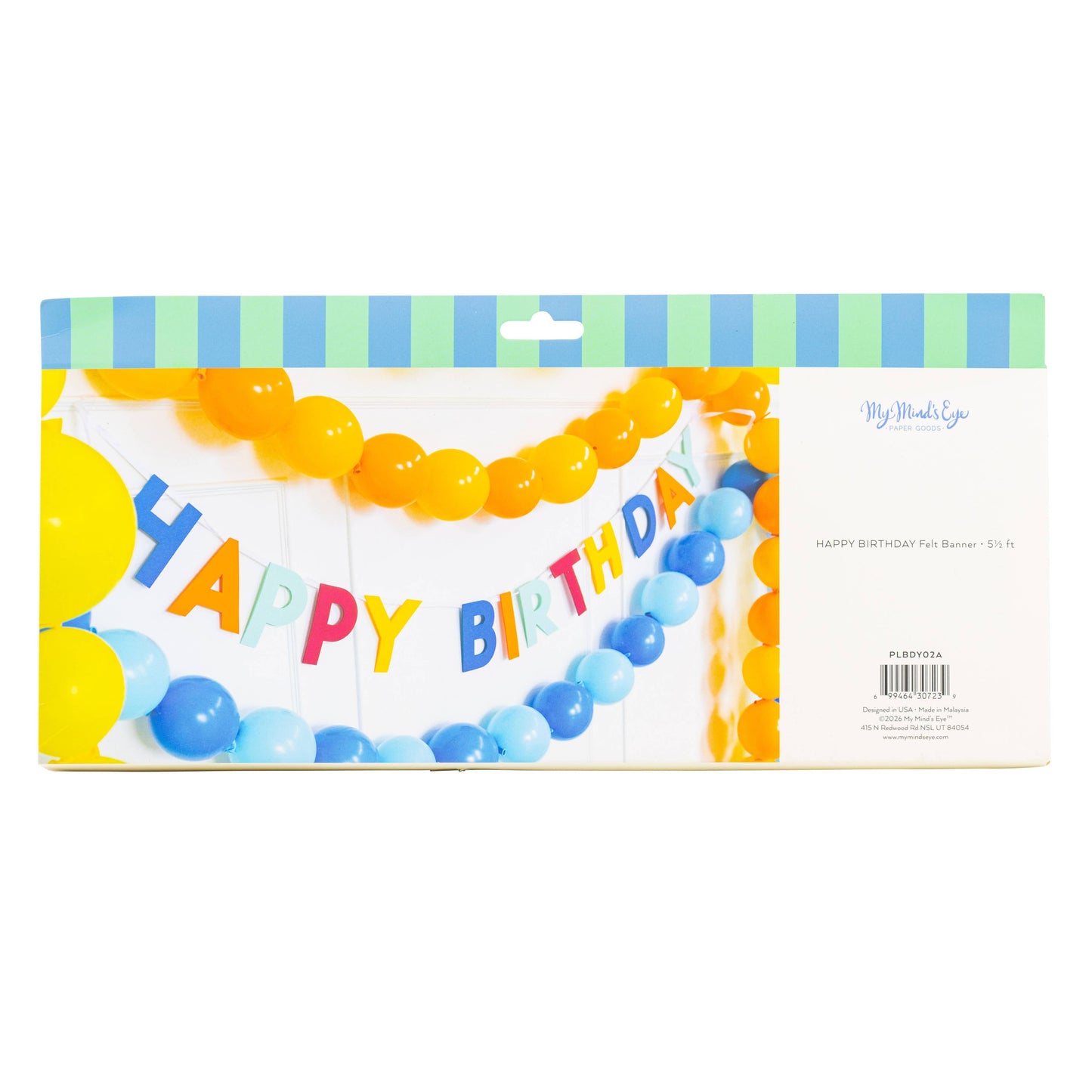 Bright Happy Birthday Felt Banner - 1 pk