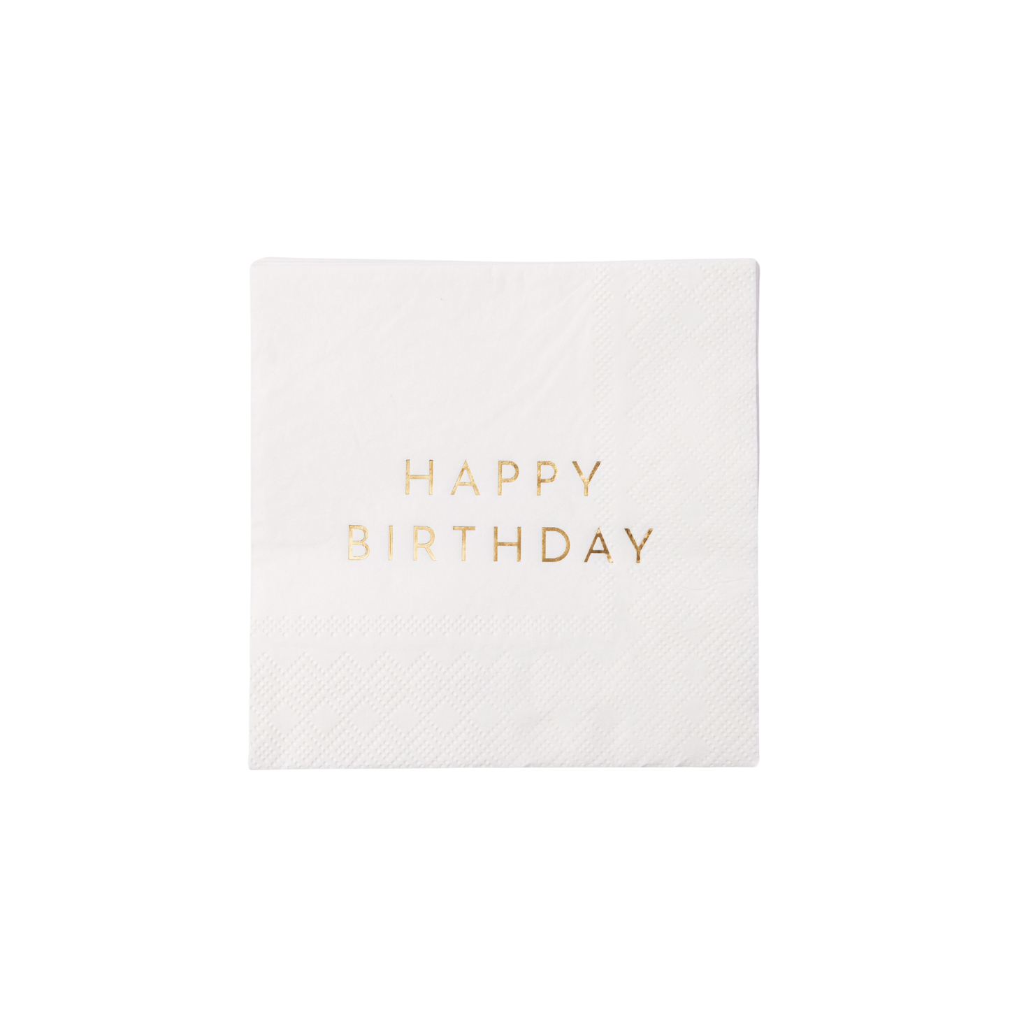 White & Gold signature HAPPY BIRTHDAY cocktail napkins - 20 pk