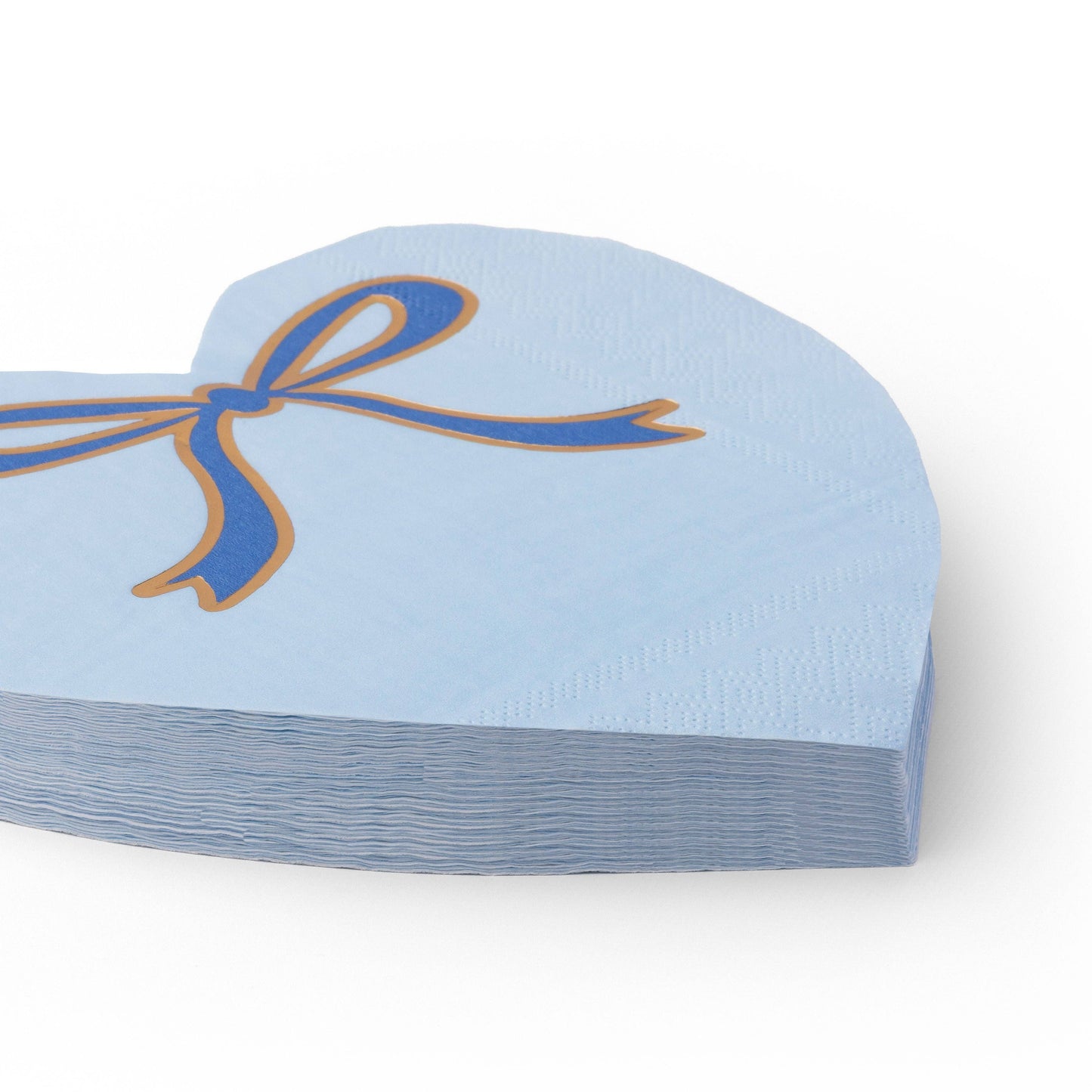 SKY BLUE SIGNATURE BOW HEART LARGE NAPKINS - 20 pk