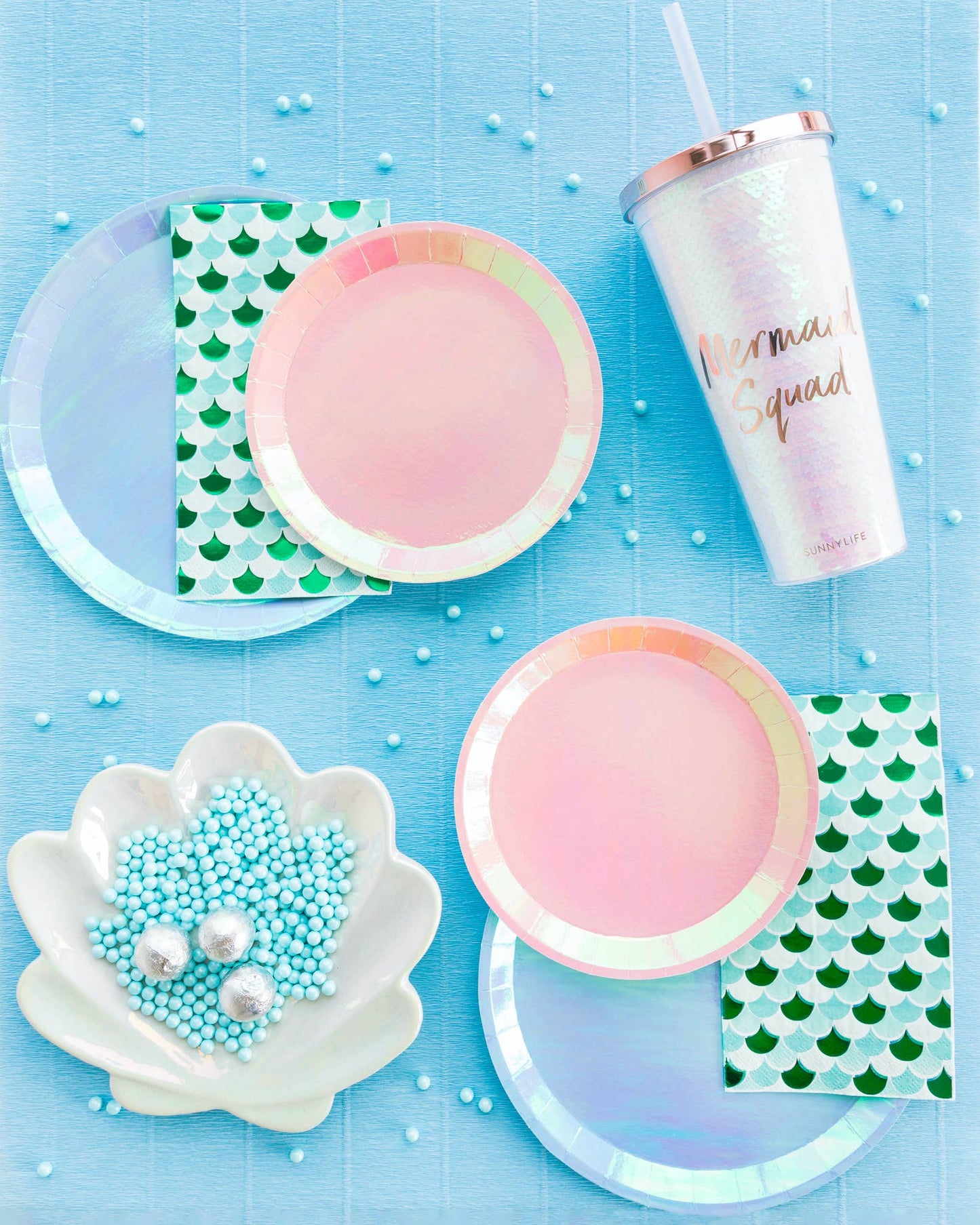 Posh Bubble Mint Round Dessert Plates - 8 Pk.