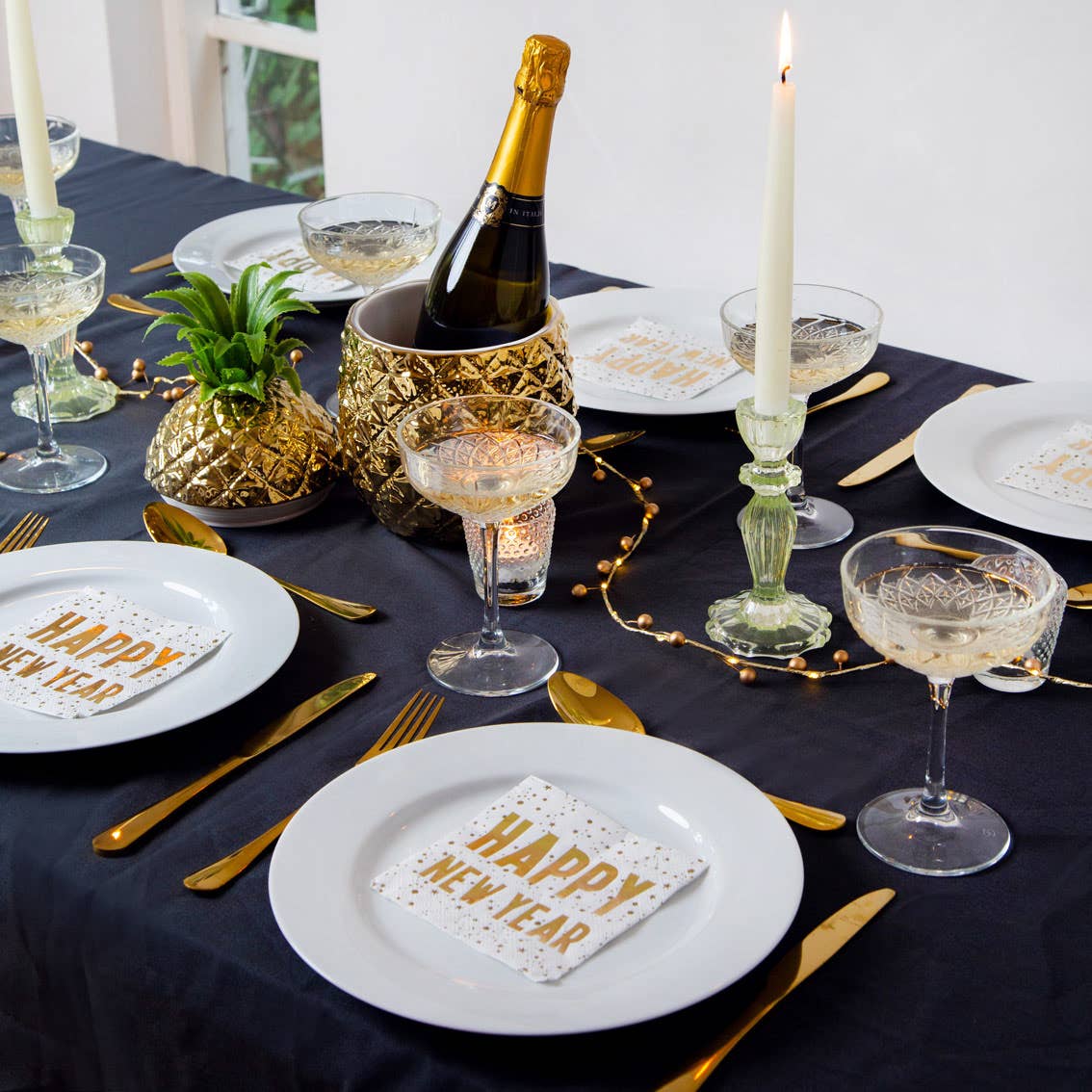 Gold Happy New Year Napkins - 20 Pk.