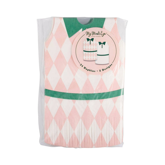 Tennis Dress Fringed Napkin 2 designs - 24 pk