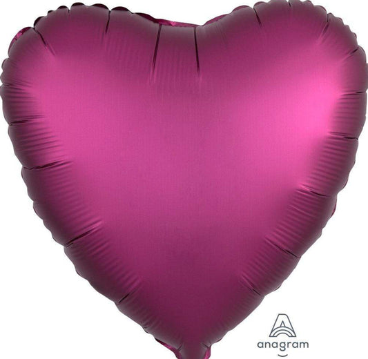 18” satin pomegranate heart foil shape balloon