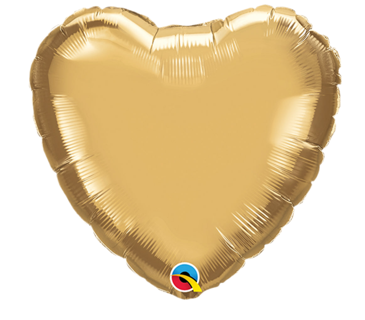 18” chrome gold heart foil shape balloon