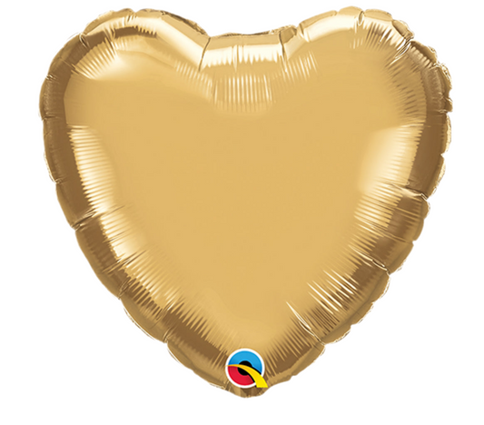 18” chrome gold heart foil shape balloon