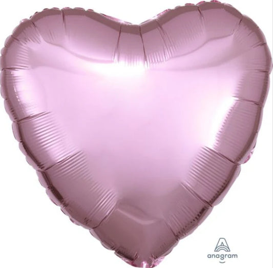 18” pearl pastel pink heart foil shape balloon