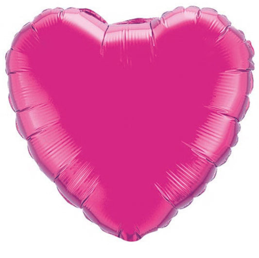 18” magenta heart foil shape balloon