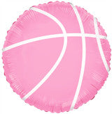 18" Sports Basketball Pink foil Balloon with helium
