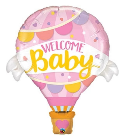 42" Welcome baby hot air balloon foil balloon D1