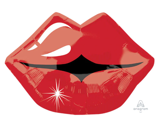 18" Kissy Red Lips foil balloon 1B
