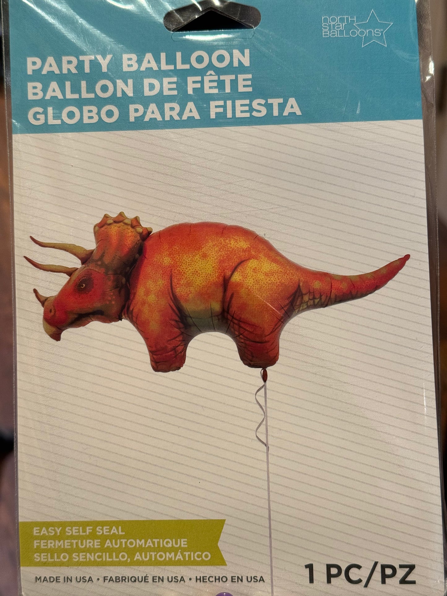 50" Triceratops dinosaur foil balloon