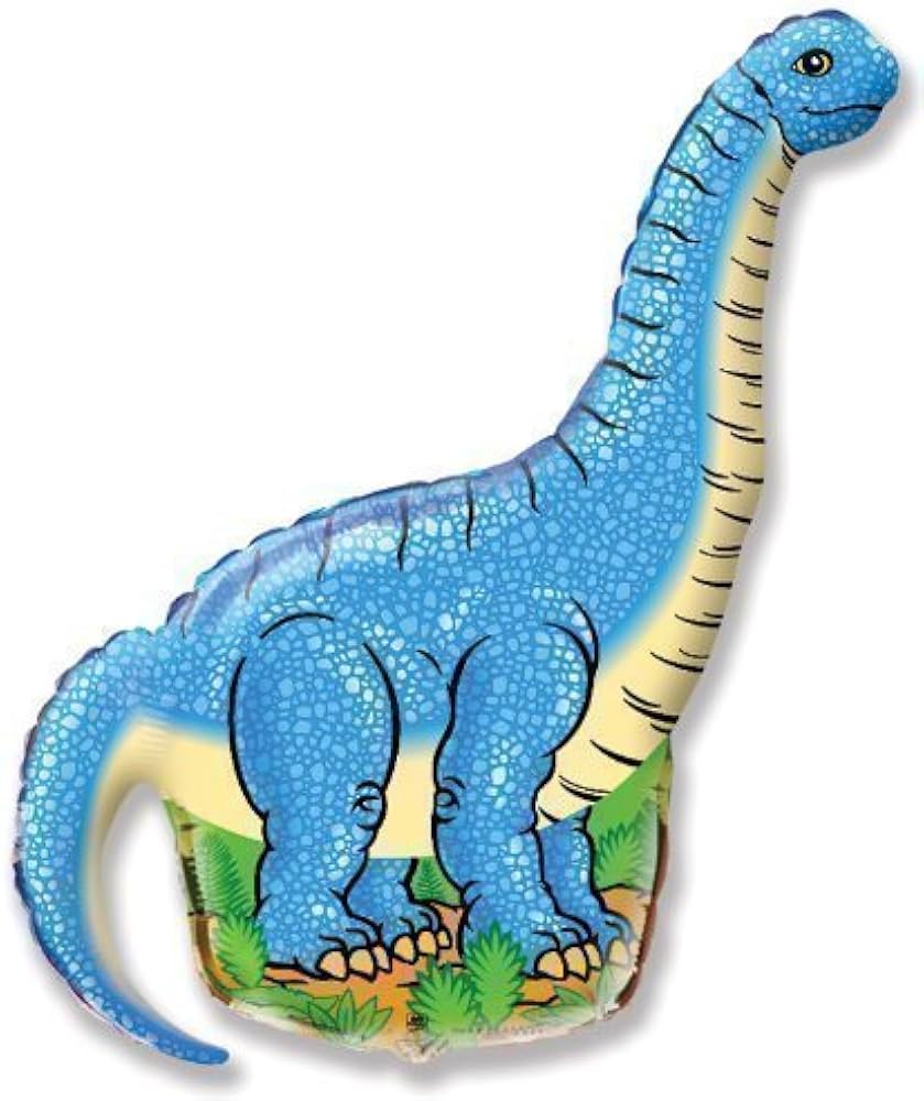 26" Diplodocus blue dinosaur Foil Balloon- 1C