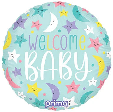 18" Welcome baby moon & stars foil balloon