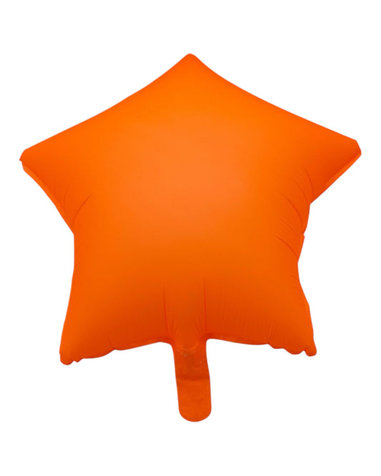 18" Orange neon foil star with helium