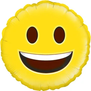 18" Happy Emoji foil balloon with helium 1D
