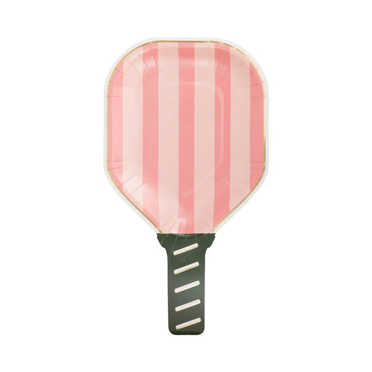 Pink paddle shaped paper plate - 8 Pk