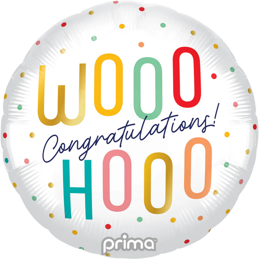 18" Woohoo Congratulations foil balloon