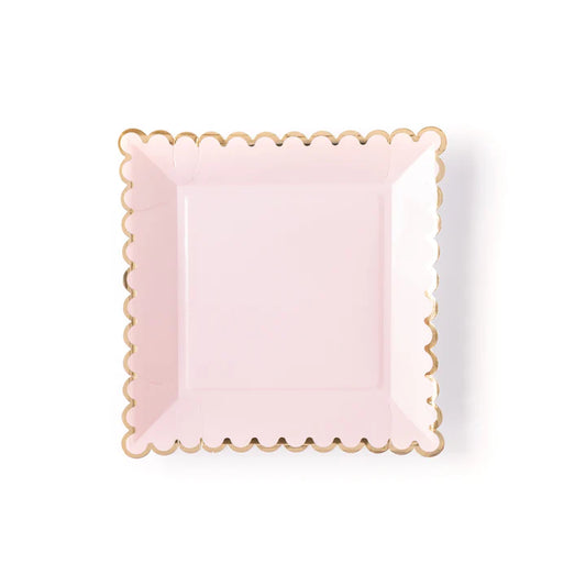 Blush scalloped plate - 8 pk
