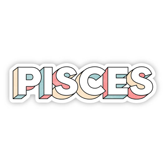 Pisces Lettering Zodiac Sticker