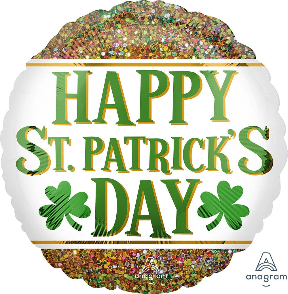 18" Happy St. Patrick's Day Glitter Balloon