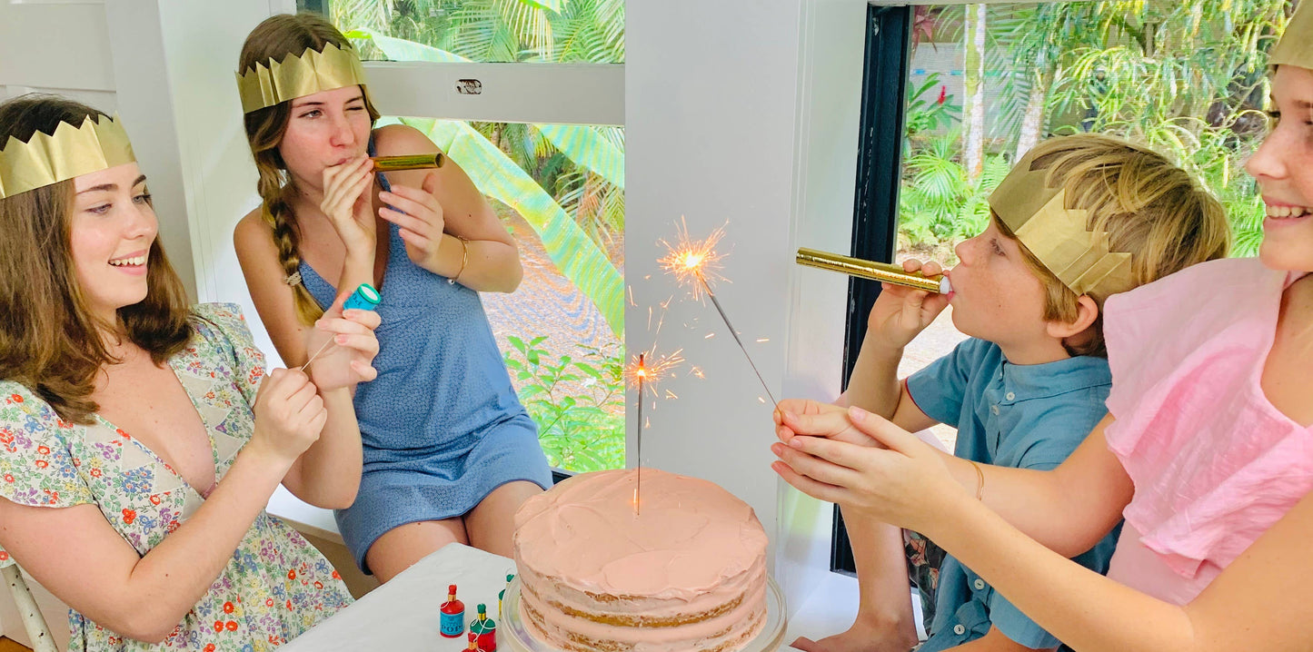 Metallic Gold Tissue Paper Crowns - 8 pk