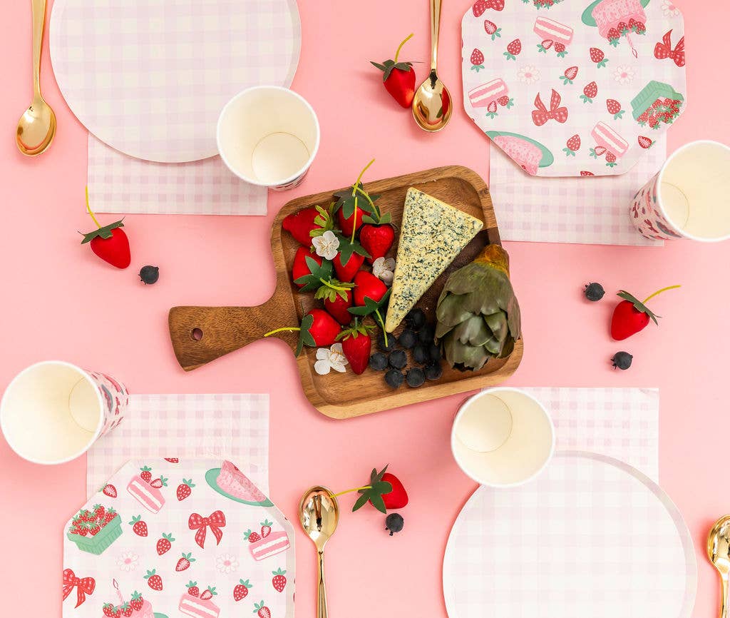 Pink Gingham Napkin- 16 pk