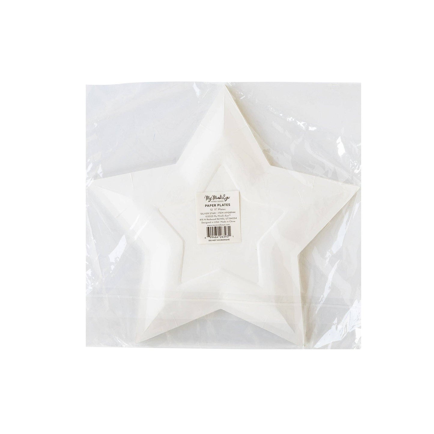 Silver Foil Star Shaped Plate - 8 pk