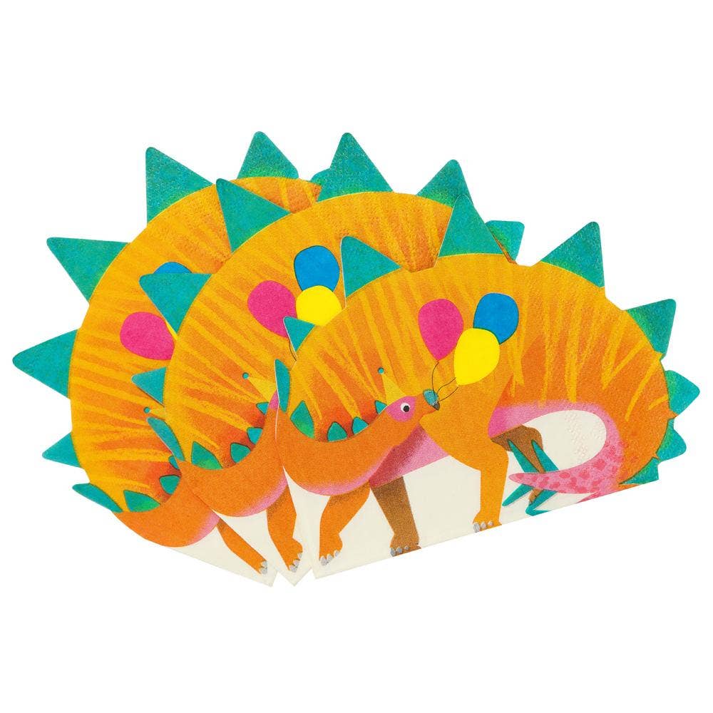 Party Dinosaur Shaped Napkins - 16 Pack