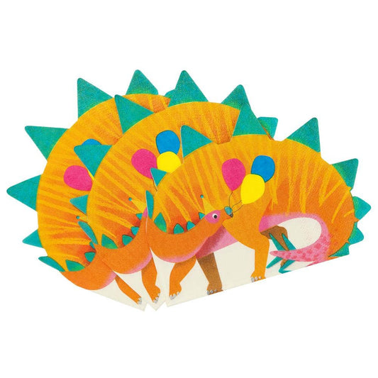 Party Dinosaur Shaped Napkins - 16 Pack