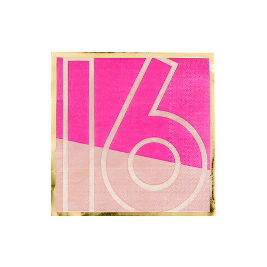 Milestone Sweet "16" Sixteen Cocktail Napkins - 20 Pk.