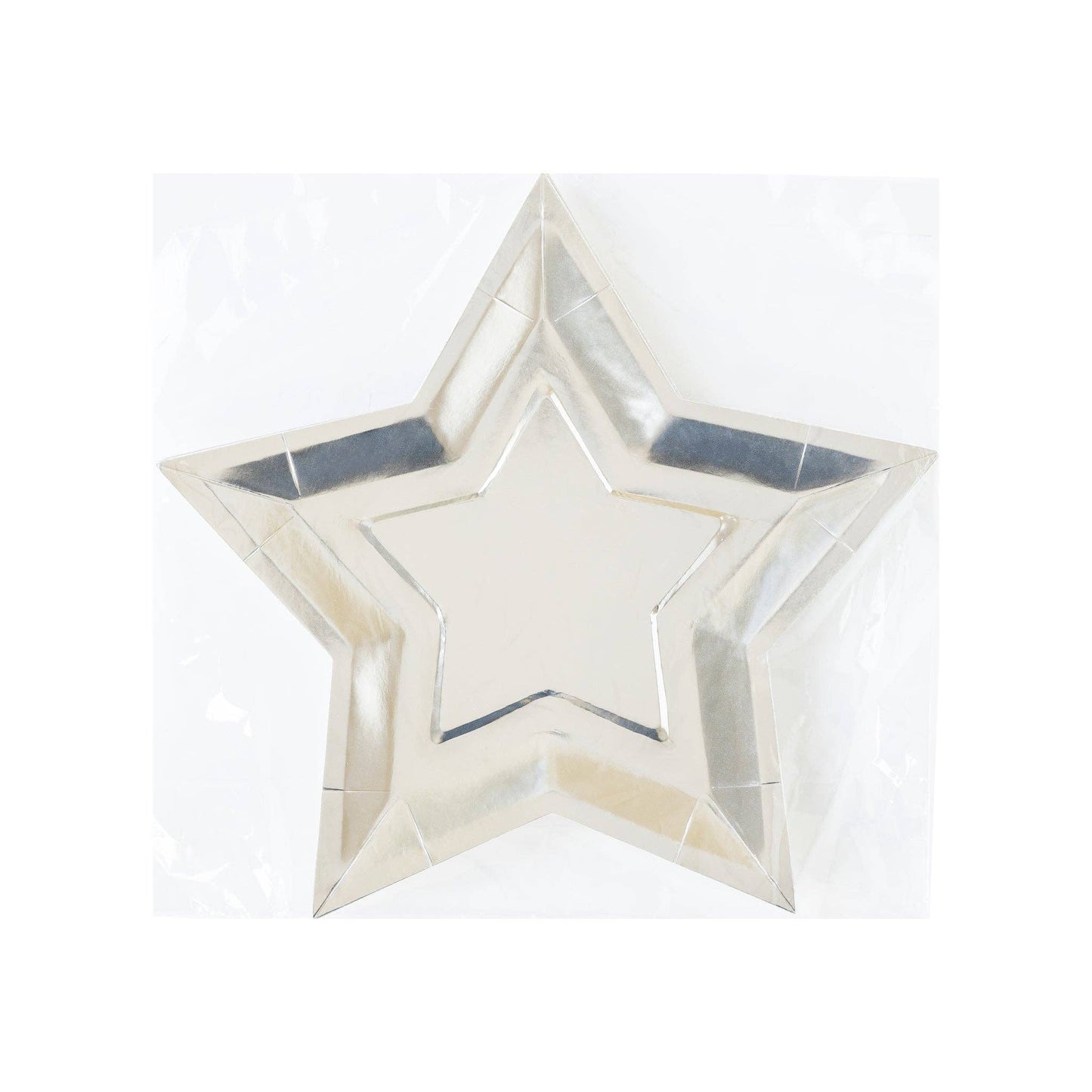 Silver Foil Star Shaped Plate - 8 pk