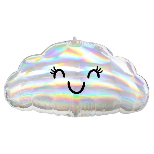18" Iridescent Holographic Cloud foil Balloon D1