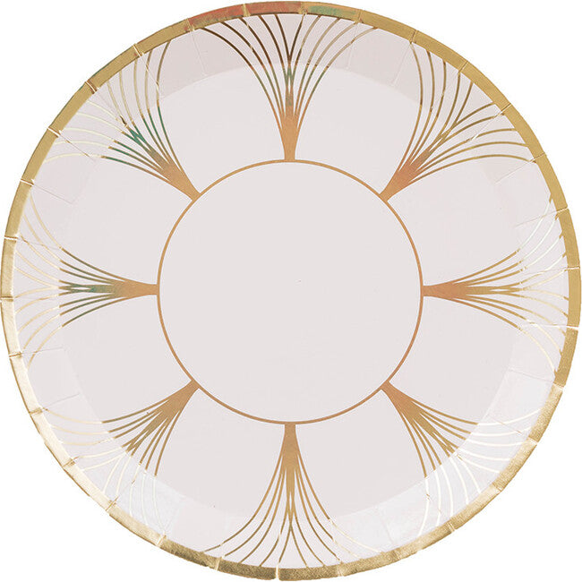 The Gatz white and gold dessert plate - 8 Pk.