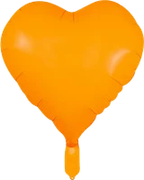 18" neon orange foil heart