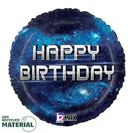 28" happy birthday galaxy foil balloons
