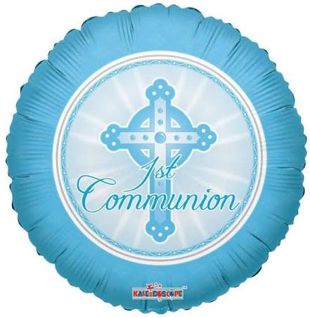 18" 1st Communion Light blue Foil Balloon D1