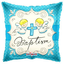 18in Baptism Angels Theme blue Foil Balloon D1