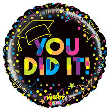 21" Mighty colorful YOU DID IT! balloon - D1